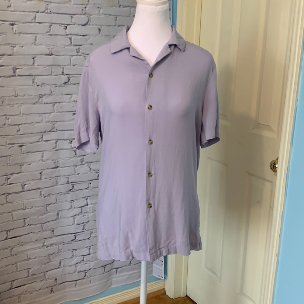 NWOT ASOS Design Collared Short Sleeve Lilac Shirt
